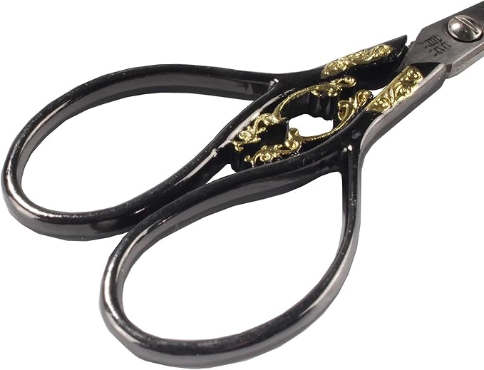 JubileeYarn Scrollwork Embroidery Craft Scissors - Black - 10 Scissors