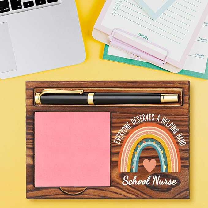 School Nurse Sticky Note Holder, School Nurse Appreciation Gifts, Thank You Gifts for School Nurse, School Nurse Office Decor Self-Stick Note Pad Holders YB374