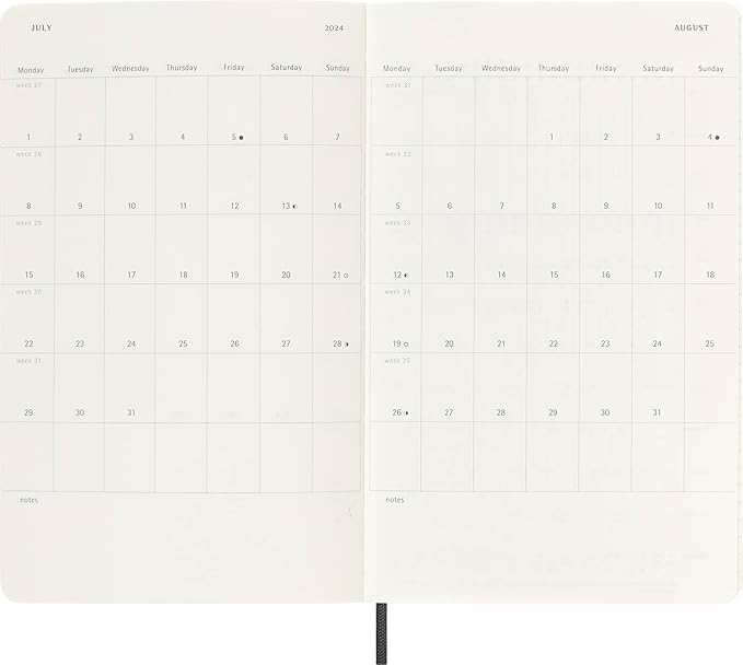 Moleskine Classic 18 Month 2023-2024 Weekly Planner, Soft Cover, Large (5" x 8.25"), Black