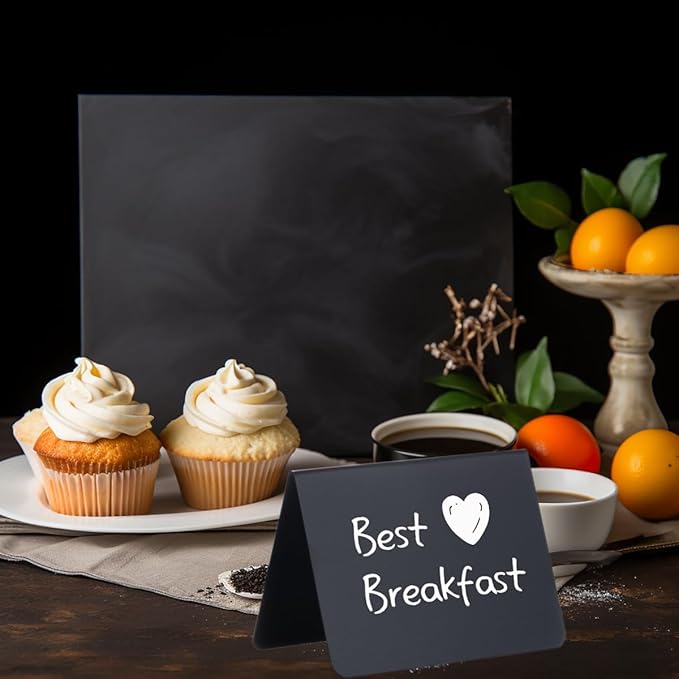 20 Pack Mini Chalkboard Signs, 4"x3" Small Chalkboard Signs for Food Buffet Party, Tabletop Chalkboard Signs Food Labels for Wedding Bakery Buffet, Easy to Write and Wipe Off
