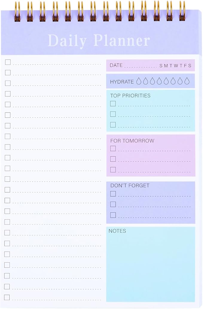 Undated Daily Planner 2024, 52 Sheets To Do List Notebook, 5.2"x7.8" Daily Planner Notepad for School/Office Supplies