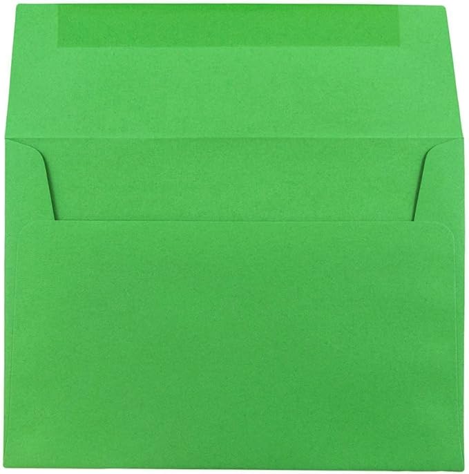 JAM PAPER A7 Colored Invitation Envelopes - 5 1/4 x 7 1/4 - Green Recycled - 100/Pack