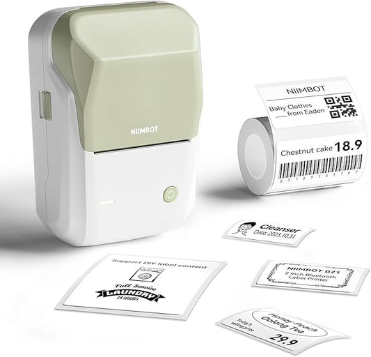 NIIMBOT B1 Label Maker Machine with Tape, Thermal Label Printer Easy to Use for Office, Home, Business, 2 Inch Label Maker with 2'' x1.18'' Labels-230pcs/Roll