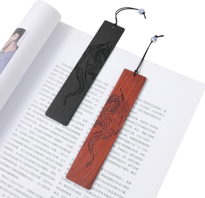 Dragon Bookmark Gift, Bookmarks for Men Boy, Cool Bookmarks, Book Marks for Adults Kids Fantasy Gifts for Men (Dragon)