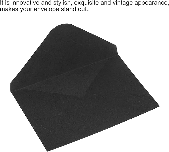 PATIKIL Mini Envelopes, 50 Pack Gift Cards Business Cards Envelope for Greeting Weddings, Black