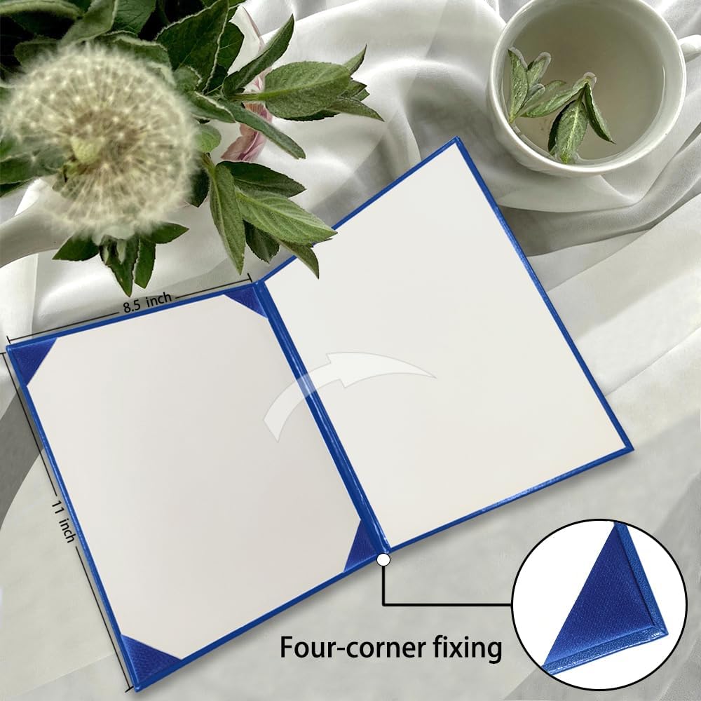 Certificate Holders 8.5"x11" Graduation Diploma Cover Document Leather Folders,Royal blue-100 Pack
