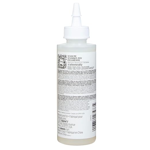 Aleene's Fabric Fusion Permanent Fabric Adhesive 4 fl. oz. Washable Fabric Glue for Clothes, Denim, Leather, Patches, Polyester, Cotton, Fabrics, Dries Flexible