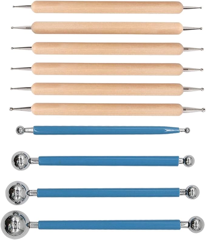 ABenkle 10Pcs Dotting Tools Ball Styluses for Rock Painting, Pottery Clay Modeling Embossing Art Mandala