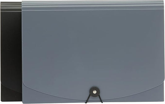 Amazon Basics PBH-2556 Expanding File, Letter Size, 12-Pack, Black & Gray