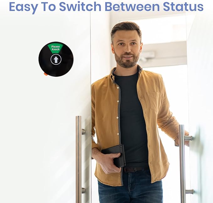 Out Of Office Sign for Door, 6 Options Status Private Sign, In a Meeting, Do Not Disturb, Working Remotely, In Out Sign Available and Away