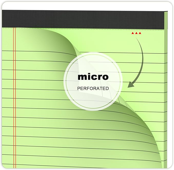 6pcs Small Note Pads 5x8 Colored Legal Pads Paper College Ruled Notepad Clear Print Writing Pads 5 x 8 Legal Pads Perforated Narrow Ruled Pads of Paper (Multicolor)