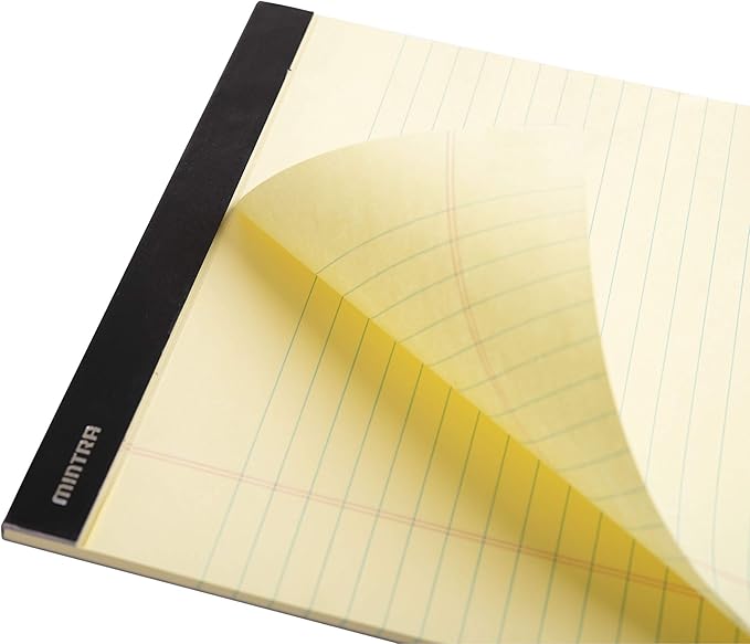 Mintra Office Legal Pads, ((xBasic, 5in x 8in, Narrow (Canary), 36pk (6-6pks)), Narrow Ruled, 50 Sheets per Notepad, Micro perforated Writing Pad, Notebook Paper for School, College, Office, Work