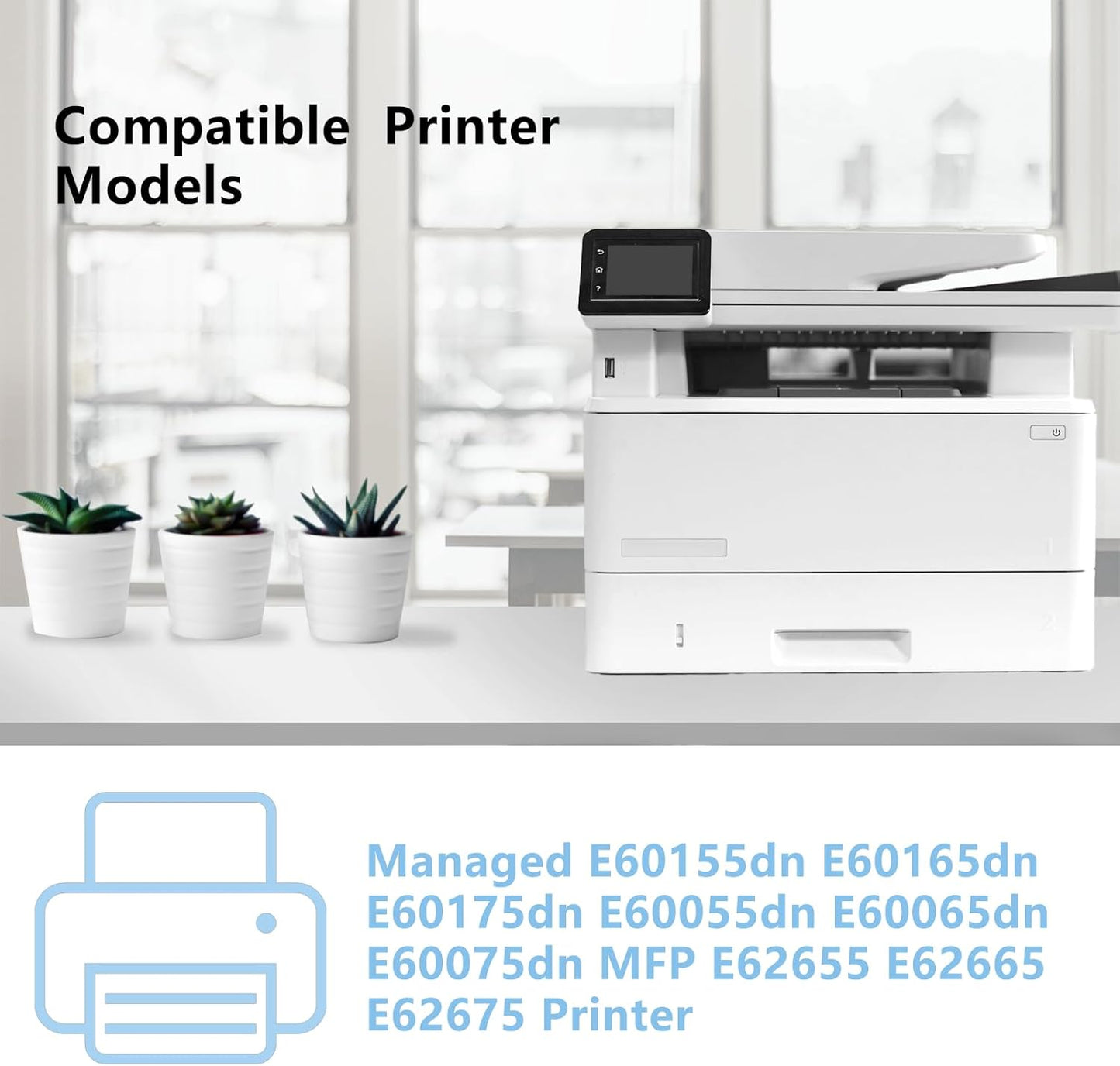 High Yield W9004 W9004MC Black with New Chip Toner Cartridge Compatible for HP W9004MC use for HP Managed E60155dn E60165dn E60175dn E60055dn E60065dn E60075dn MFP E62655 E62665 E62675 Printer
