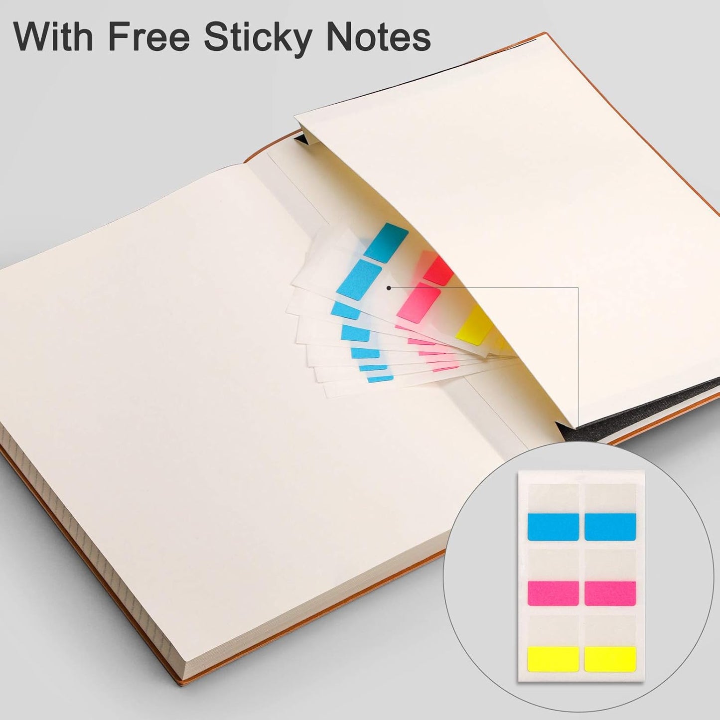 EMSHOI College Ruled Composition Notebook - Large B5 Notebook Lined Journal Leather with Free Sticky Notes, 204 Numbered Pages,100gsm Thick Lined Paper, Softcover, 7.5"x10"-Green