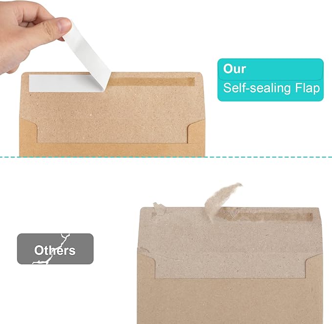 90 Packs 3.5x5 Envelopes for Invitations, A1 Invitation Envelopes, Brown Kraft Envelopes, Small Envelopes RSVP Envelopes for Weddings, Photos, Postcards, Greeting Cards, Mailing