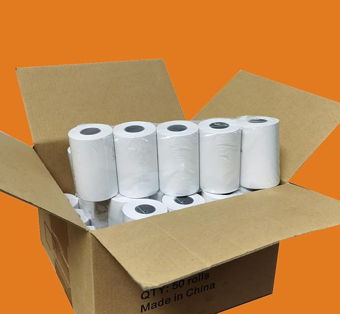 (200 Rolls) 2 1/4 x 50 Thermal Paper Receipt Rolls Premium Quality Paper fits all Credit Card Terminals BPA Free