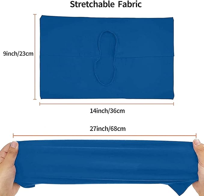 2 Pack Stretchable Book Sleeve Covers, for Paperbacks Hardcover Textbooks up to 9" x 12", Office Supplies with Free Sticker Labels (2 Pack, Light Blue + Blue)
