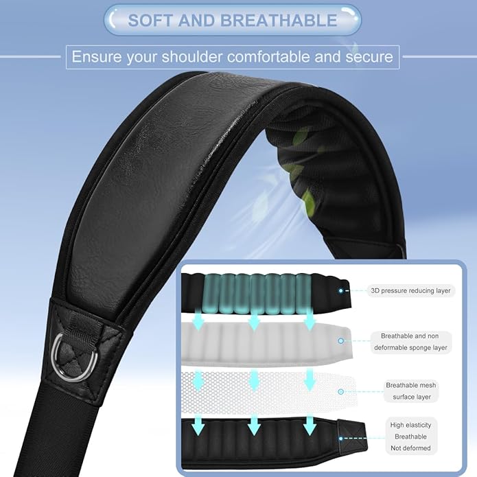 ZINZ 3D Air Cushion Bag Strap 59 inch Adjustable Belt with Padded & Dual Clasps & Swivel Hooks, Comfort Strap for Bags