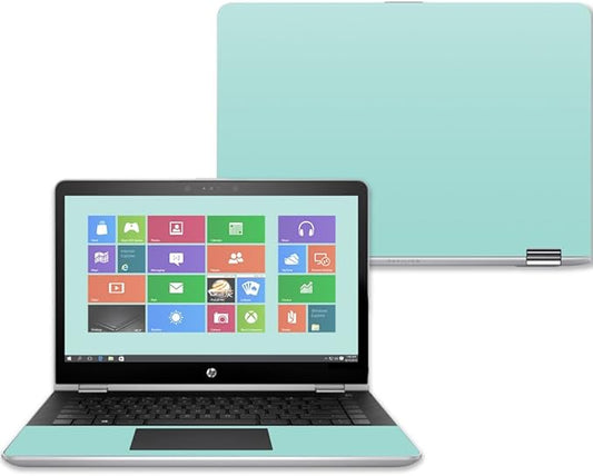 MightySkins Skin Compatible with HP Pavilion x360 15" (2017) - Solid Seafoam | Protective, Durable, and Unique Vinyl Decal wrap Cover | Easy to Apply, Remove, and Change Styles | Made in The USA