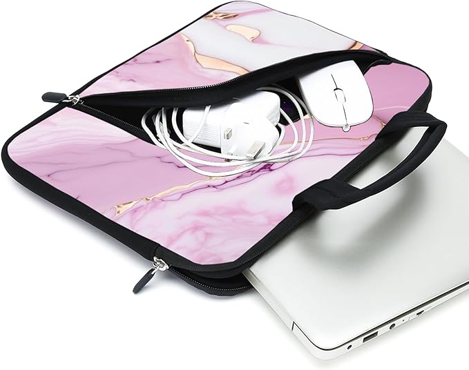 11.6-12.2 inches Laptop Sleeve Chromebook Case Ultrabook Case Notebook Sleeve Tablet Case Neoprene Handle Sleeve for Men Women, Two Pockets(Pink-2