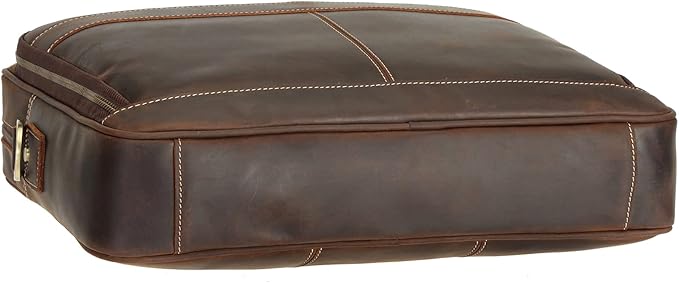 Polare Full Grain Leather 16.5'' Laptop Bag Briefcase for Men Business Messenger Work Bag Fits 15.6'' Laptop