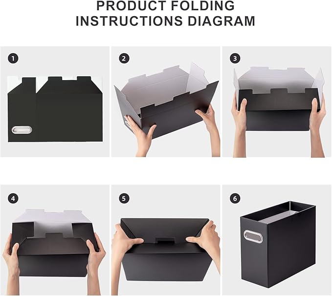 Oterri File Organizer, Small Storage Box, Cardboard File Folder Organizer, Collapsible File Box, Hanging File Organizer for Letter Size, Portable File Box, Only Box (Multi color,8 Packs)