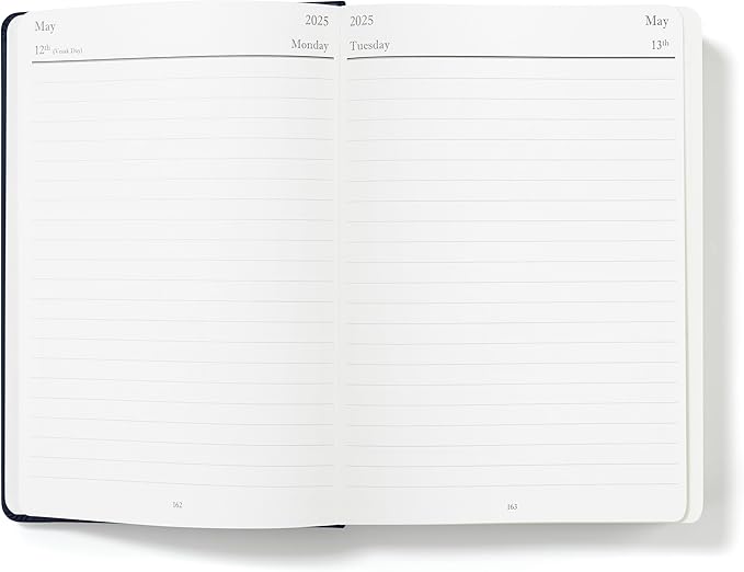 Wykeham's Executive 2025 Daily Journal Planner – Customization Available (Personalized Royal Blue, 8.5"×5.5")