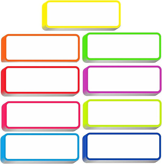 54pcs Magnetic Dry Erase Labels Colorful Name Tags Flexible Reusable Magnetic Label Stickers for White Board Refrigerator Locker Size 3.2"x1.2" by Mositear