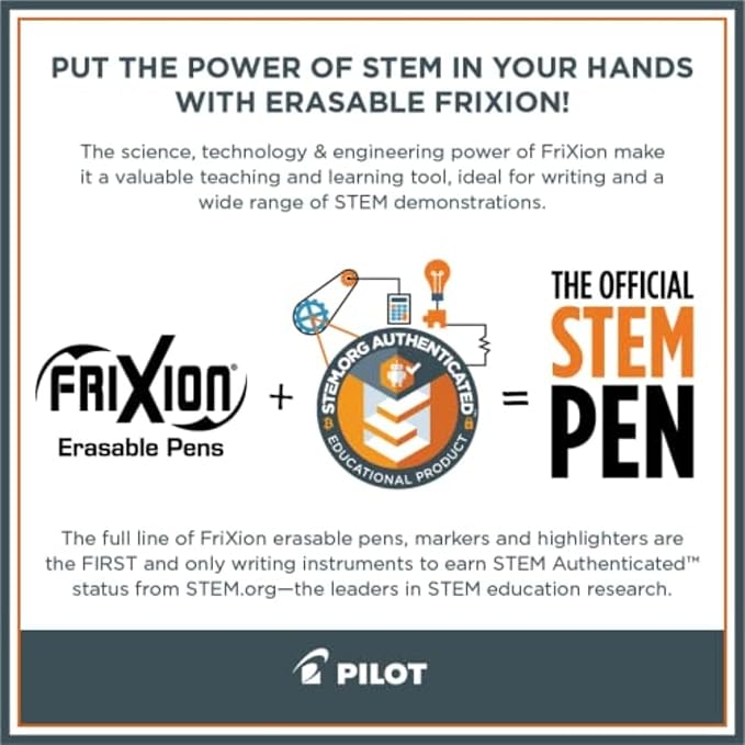 Pilot, FriXion Colors Erasable Marker Pens, Bold Point, Pack of 12, Assorted Colors