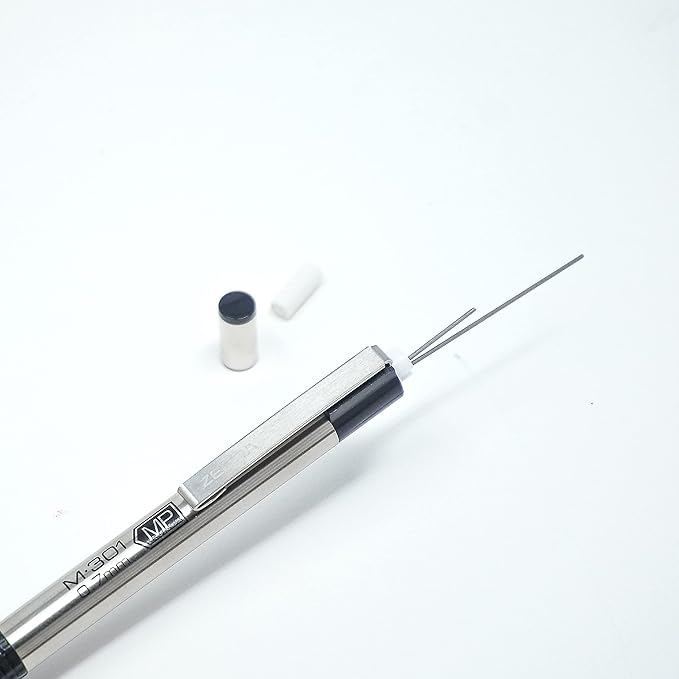 Zebra Pen M-301 Mechanical Pencil, Stainless Steel Barrel, Medium Point, 0.7mm, Black Grip, 1-Pack
