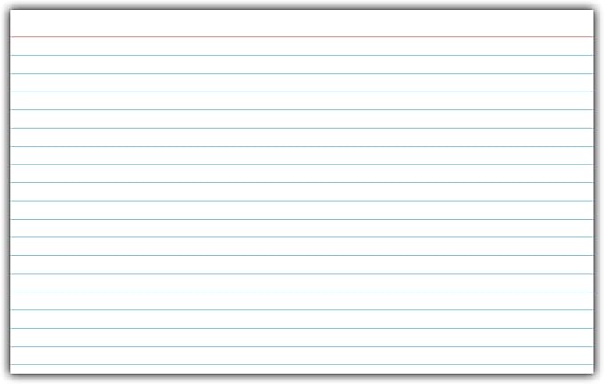 C-Line 5” x 8” Index Cards, White, Ruled, 25/PK (49907)