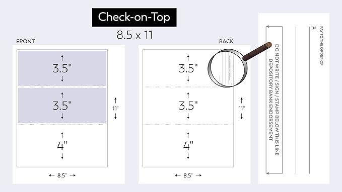 Compuchecks Check on Top Blank Check Paper - 1000 Pack, Quick-Books & Laser Printer Compatible - Security Business Checks with Voucher - 8.5" x 11" Gold Diamond