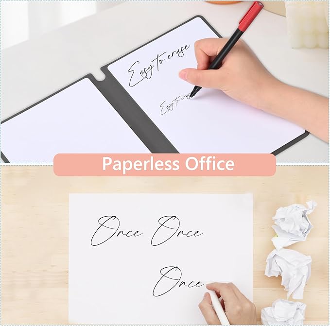 Portable Dry Erase Board,Portable White Board,Small Dry Erase Board,Foldable,Erasable,Repeatable,9.5 * 6.6 inches,for Office,Home,School,Study,Meeting(Pink)