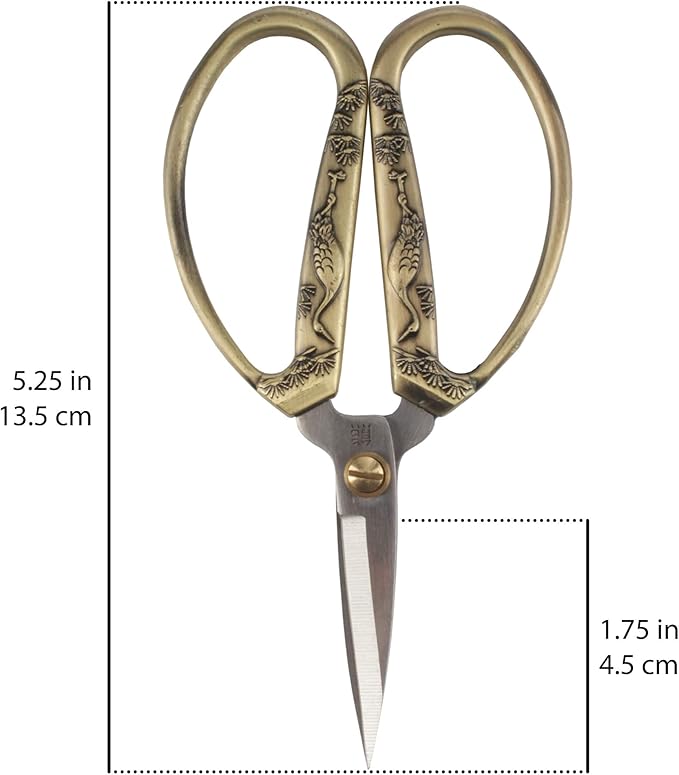JubileeYarn Crane Motif Small Embroidery Craft Scissors - Bronze - 1 Scissor