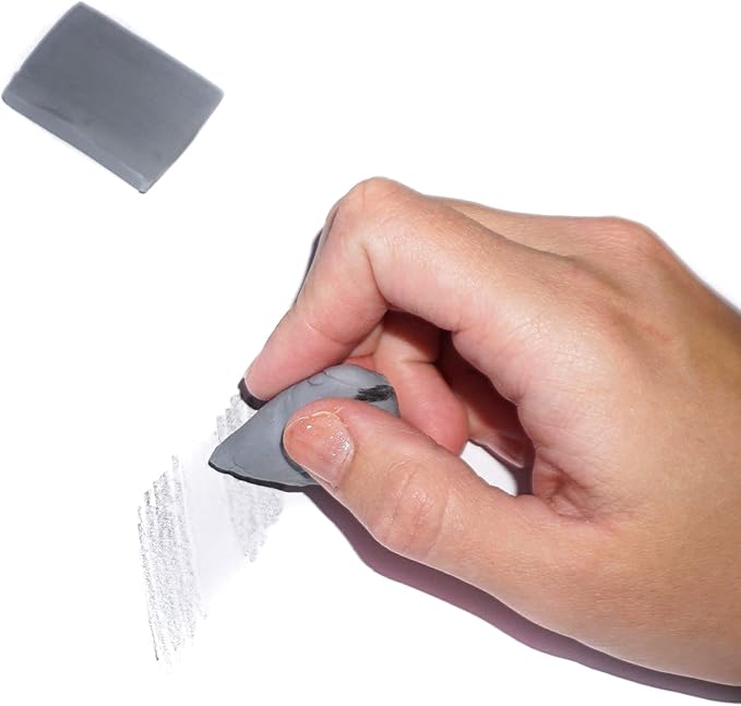 June Gold Kneaded Rubber Erasers, Gray, 6 Pack - Blend, Shade, Smooth, Correct, and Brighten Your Sketches and Drawings