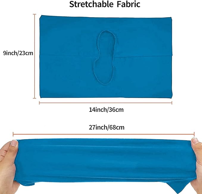 2 Pack Stretchable Book Sleeve Covers, for Paperbacks Hardcover Textbooks up to 9" x 12", Office Supplies with Free Sticker Labels (2 Pack, Light Blue)