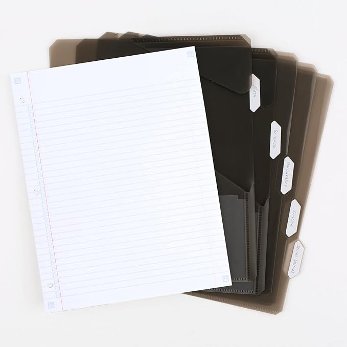 Five Star Flex Refillable Notebook + Study App, College Ruled Paper, 1 Inch TechLock Rings, Pockets, Tabs and Dividers, 200 Sheet Capacity, Black (29328AA2)