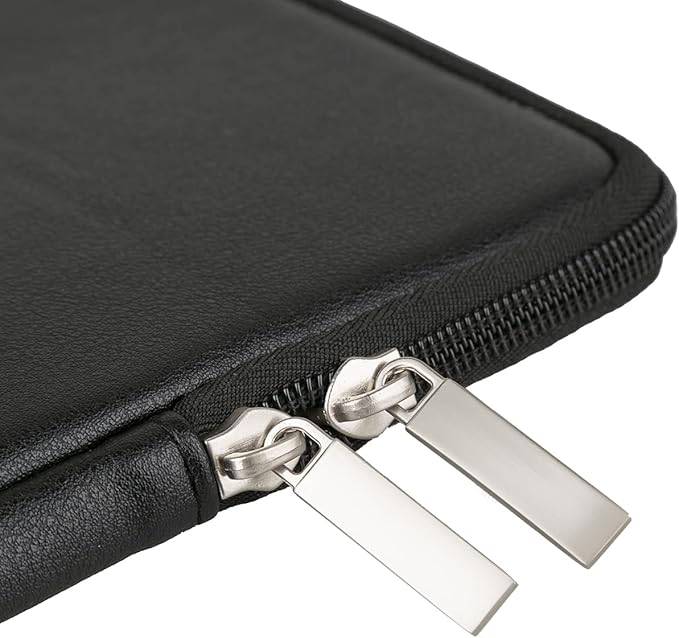 RAINYEAR 13 Inch Laptop Sleeve Soft PU Leather Case Water Resistant Padded Cover Bag Compatible with 2021 2022 MacBook 13.6" M2 A2681 13.3" A2338 Air Pro M1 A2337 A2159 A2179 A2251 A2289(Black)