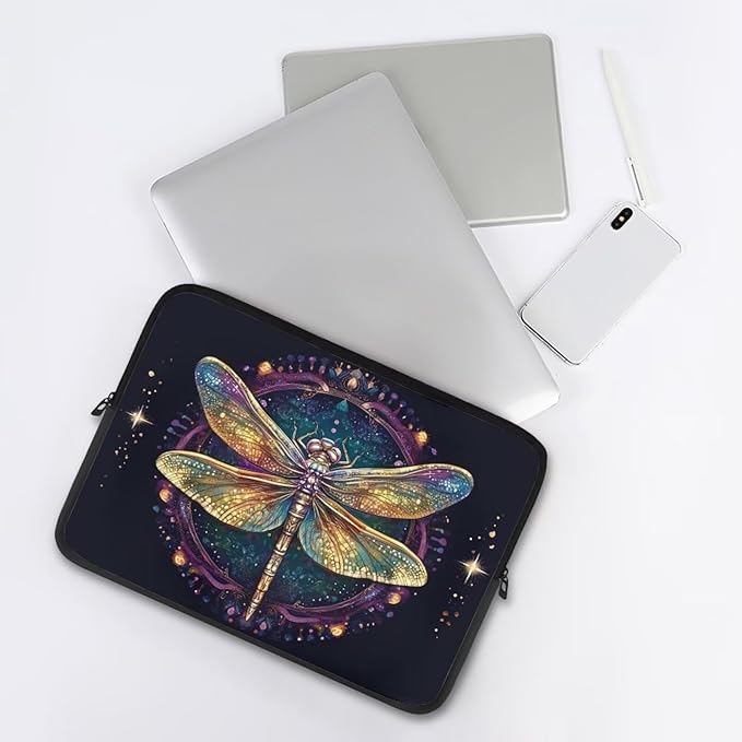Dragonfly Printed Computer Bags for Laptops for Women, Large Capacity Computer Carrying Cover Laptop Briefcase, 12 Inch Water Resistant Laptop Case Portable Computer Case Bag