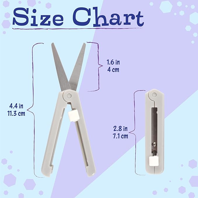 JubileeYarn Push Open Folding Safety Scissors - Grey - 1 Pair