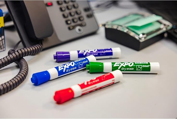 EXPO 80008 Low-Odor Dry Erase Markers, Chisel Tip, Purple, 12-Count
