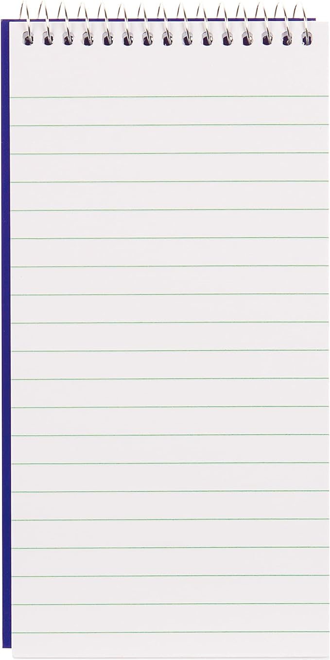 Blueline Reporter Notebook / Note Pad, 4 x 8 inches, 160 Pages / 80 Sheets (AT8B)