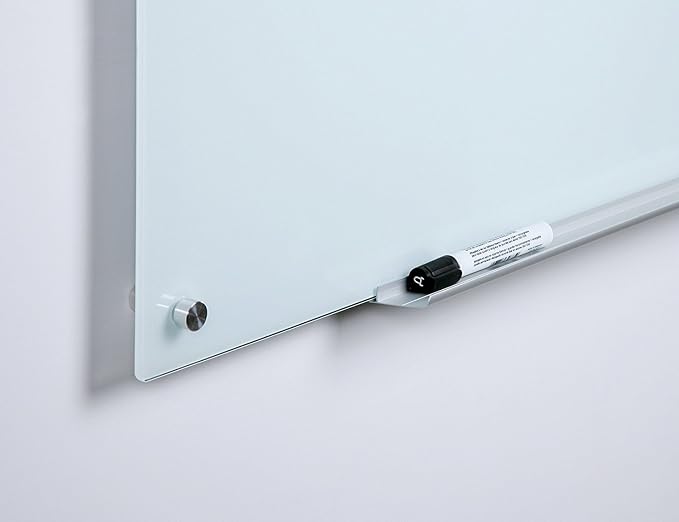 Audio-Visual Direct Magnetic White Glass Dry-Erase Board Set - 40" x 30" - Includes Magnets, Hardware & Marker Tray