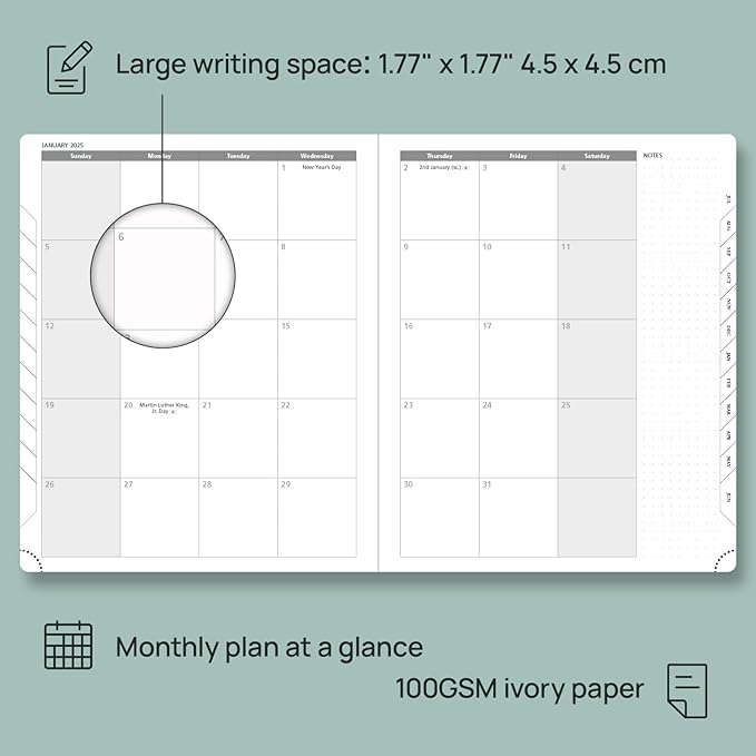 POPRUN Planner 2024-2025, [Large 8.5'' x 10.5'' Hard Cover] Academic Calendar (July 24-June 25) Daily Weekly and Monthly Appointment Book with Hourly Time Slots, Monthly Tabs, 100 GSM - Violet