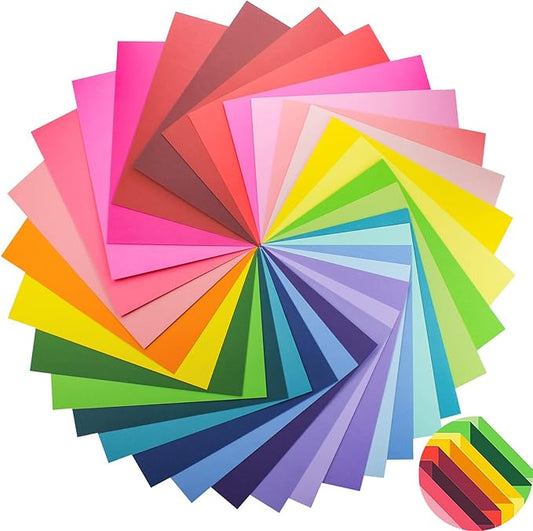 100 Pack Heavy Paper Colored Cardstock Front Back Different Color Codes 250 GSM for Cricut, Scrapbook, Paper Crafting,School Office Supplies (100)