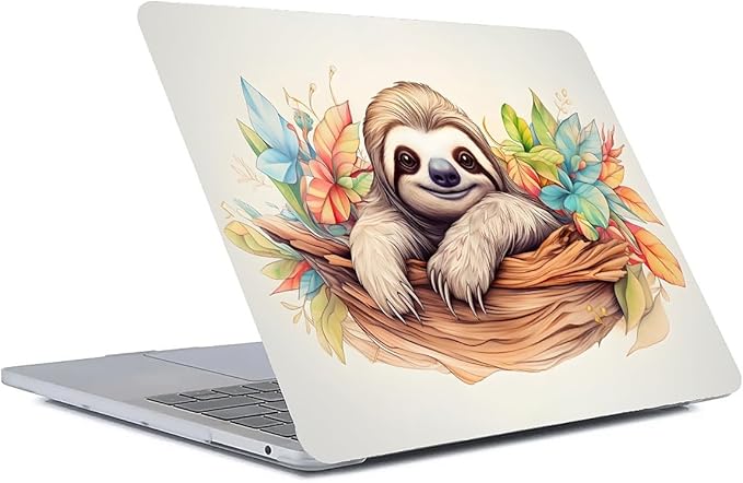 Compatible with MacBook Air 13.3 inch Case 2018-2020 Release A1932 A2179 A2337, Cute Sloth Hard Plastic Shell Cover Case