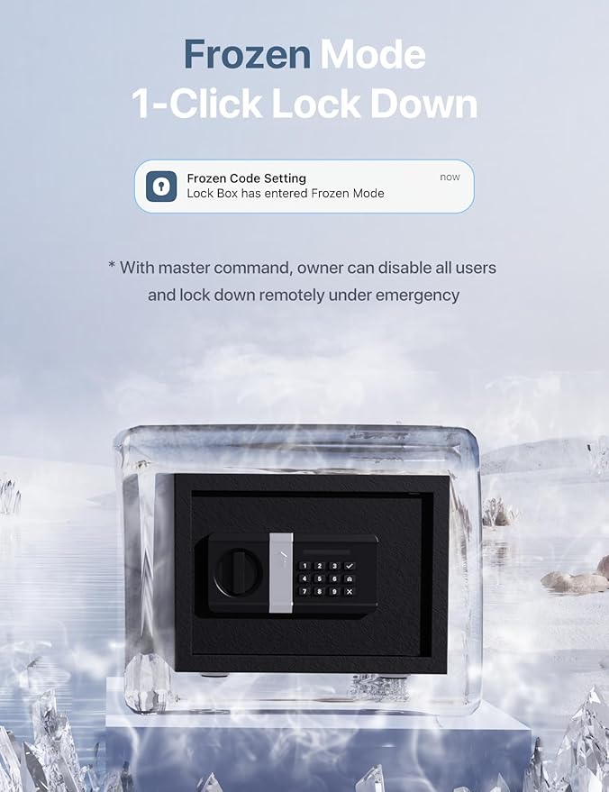 FORFEND Smart Home Safe | WiFi Safe Box App Lock/Alarm | Voice Command, Kidnap Alarm, Tamper Detect, Frozen Mode, Sub Account| Digital Safe Anti Theft