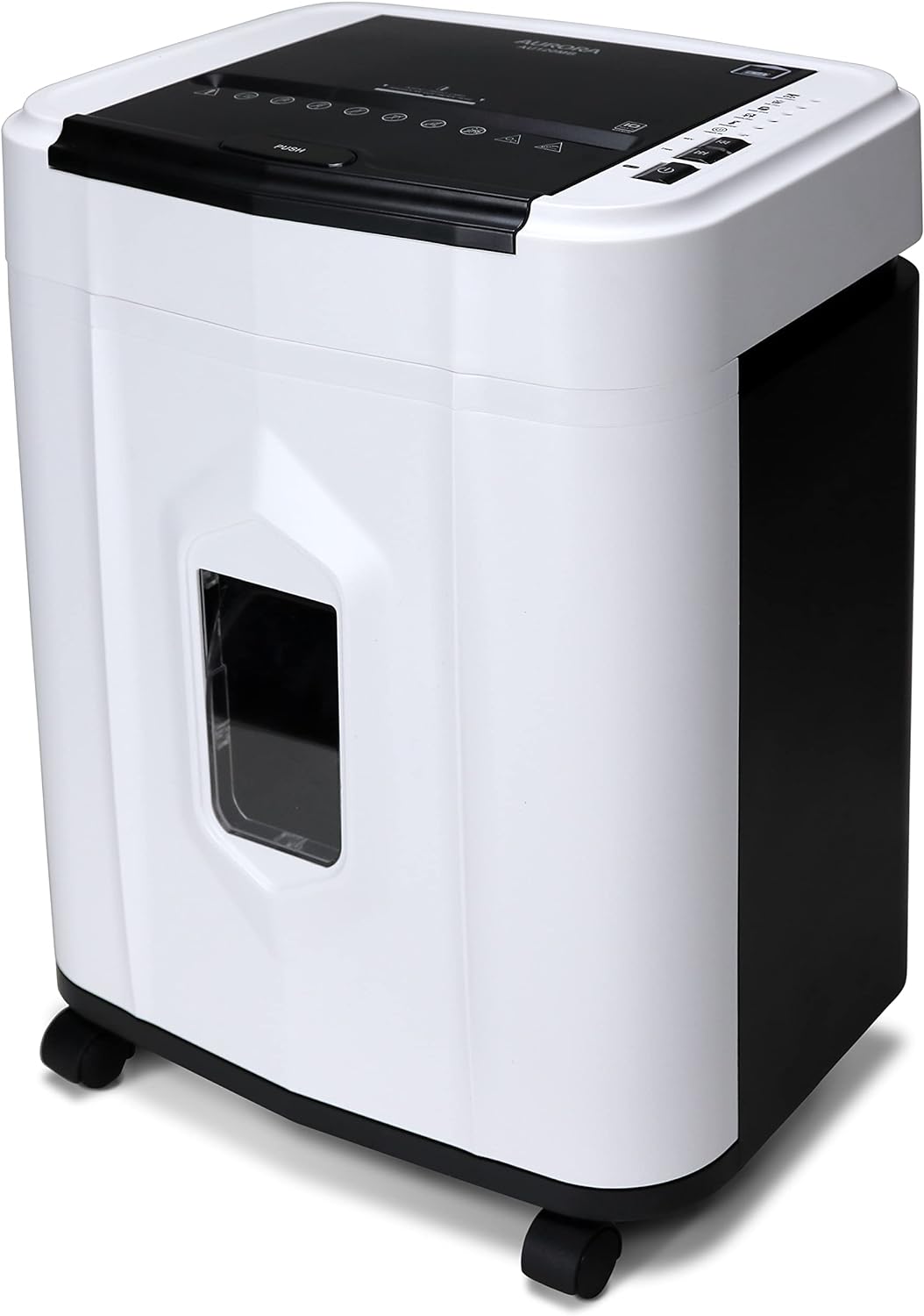 Aurora AU120MB 120-Sheet Auto Feed High Security Micro-Cut Paper Shredder / 30 Minutes (White/Black) and Aurora SL16 Professional Grade Synthetic Shredder Oil, 16 Oz Flip-Top Leak Proof Bottle