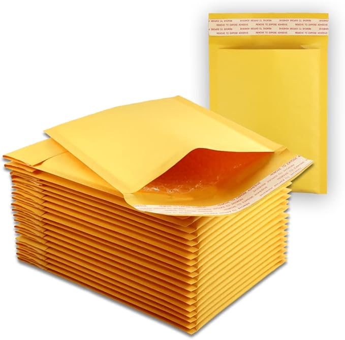 10 EcoSwift Size #000 4 x 8 Kraft Bubble Mailers Self Sealing Bulk Padded Shipping Supplies Packaging Materials Envelopes Bags 4 inches by 8 inches