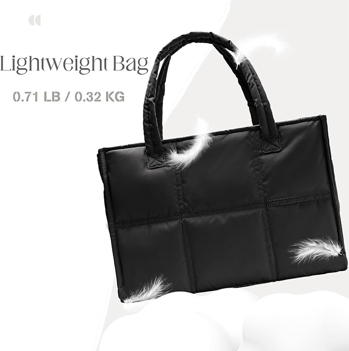 Puffer Bag Large Tote Bag For Women Work Bag Quilted Tote Bag For Women Work Bags For Women Tote Professional Up to 17"